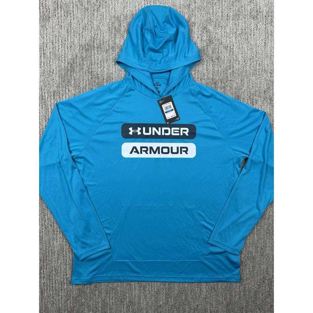 Under Armour Men's UA Velocity Loose Fit Hoodie Ultra-Soft Blue SZ XL NEW